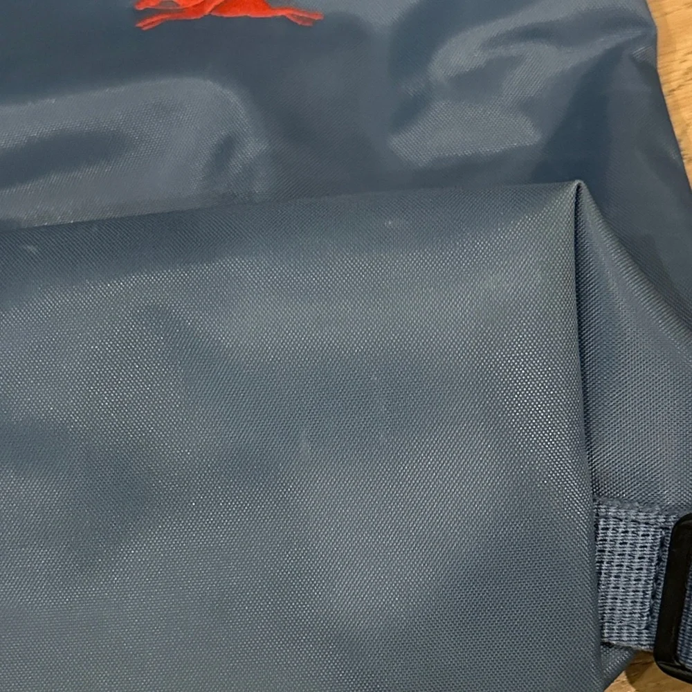 Longchamp Blue Backpack with Orange Accents